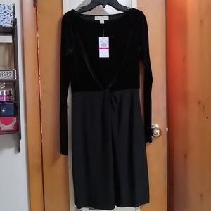Michael kors boat neck long sleeve black dress